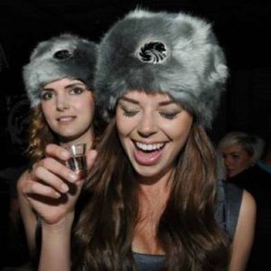Russian Standard Vodka Faux Fur Ushanka Hat Gray Winter Promo Bar Merch